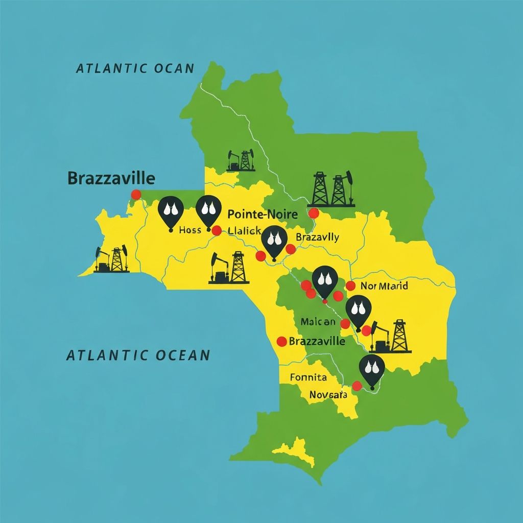 Carte des zones pétrolières